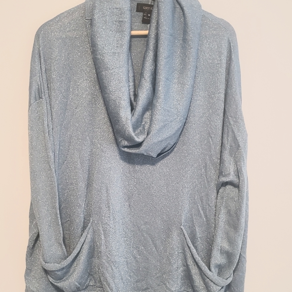 Ladies long sleeve cowl neck retro top
